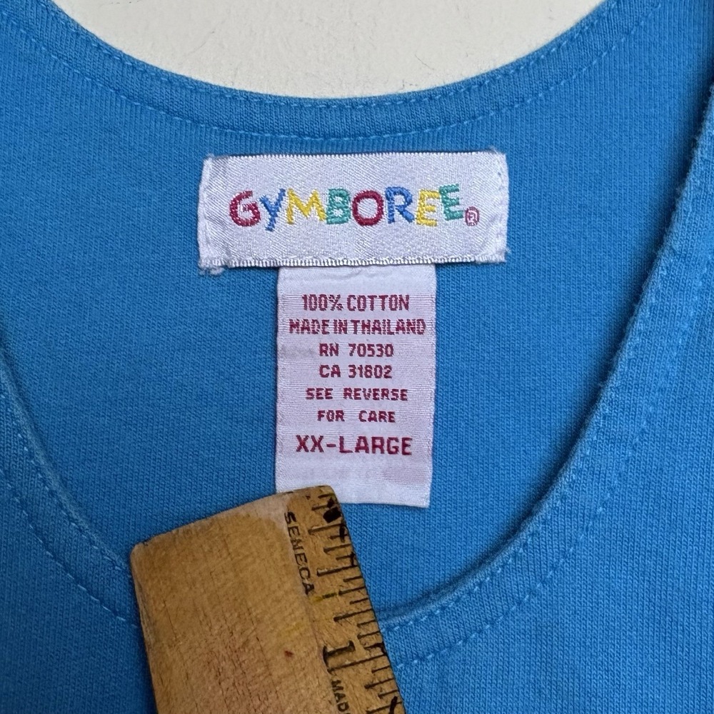 Gymboree Vtg Blue Embroidered Snowflake Jumper Dress XXL 6-7 - Picture 6 of 9